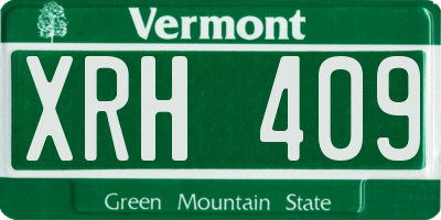 VT license plate XRH409