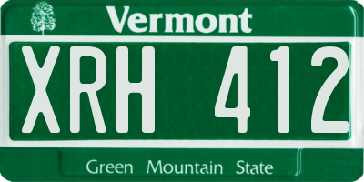 VT license plate XRH412