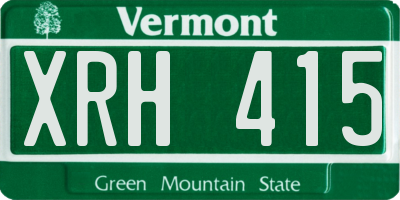 VT license plate XRH415