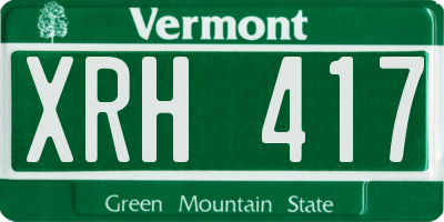 VT license plate XRH417