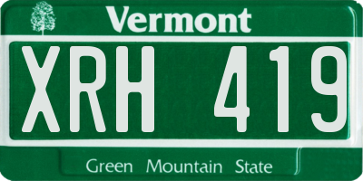 VT license plate XRH419