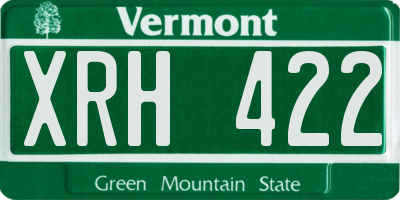 VT license plate XRH422