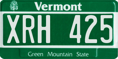 VT license plate XRH425