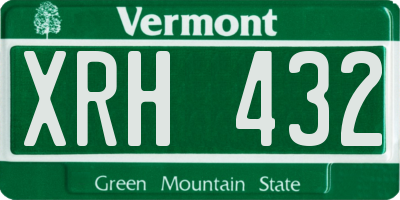 VT license plate XRH432