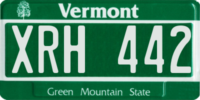 VT license plate XRH442