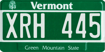 VT license plate XRH445