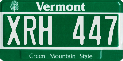 VT license plate XRH447
