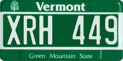 VT license plate XRH449