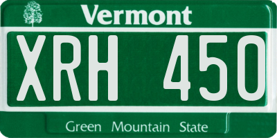 VT license plate XRH450