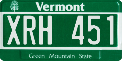VT license plate XRH451