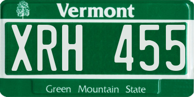 VT license plate XRH455