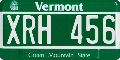VT license plate XRH456