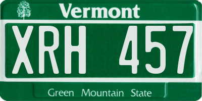 VT license plate XRH457