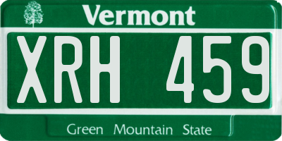 VT license plate XRH459