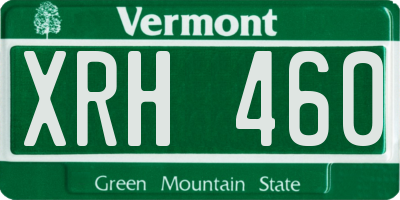 VT license plate XRH460