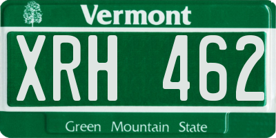 VT license plate XRH462