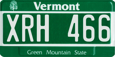 VT license plate XRH466