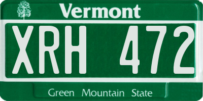 VT license plate XRH472