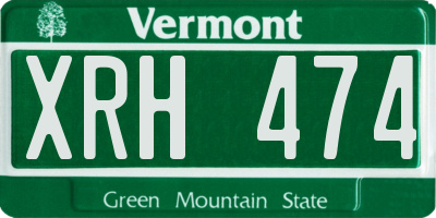 VT license plate XRH474