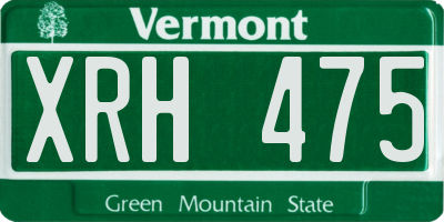 VT license plate XRH475