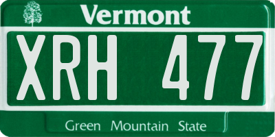 VT license plate XRH477