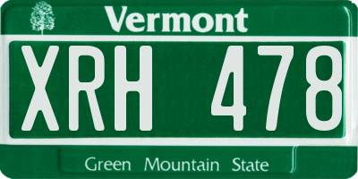 VT license plate XRH478