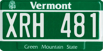 VT license plate XRH481