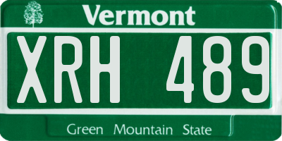 VT license plate XRH489