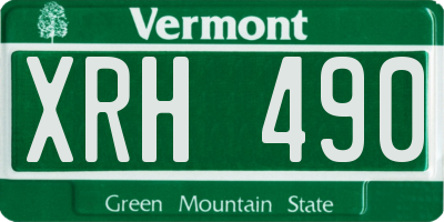 VT license plate XRH490