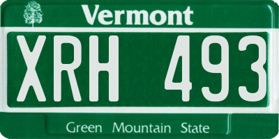 VT license plate XRH493