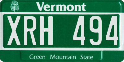 VT license plate XRH494