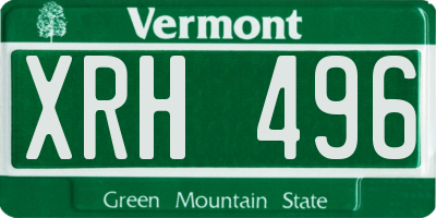 VT license plate XRH496