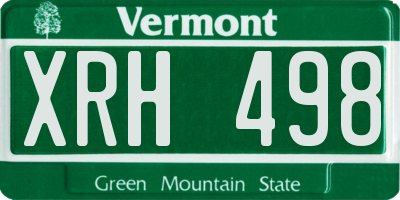 VT license plate XRH498