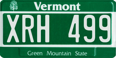 VT license plate XRH499
