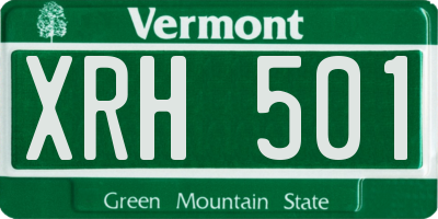 VT license plate XRH501