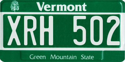 VT license plate XRH502