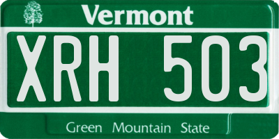 VT license plate XRH503