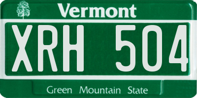 VT license plate XRH504