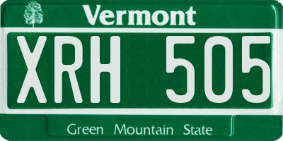 VT license plate XRH505