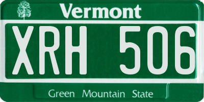 VT license plate XRH506