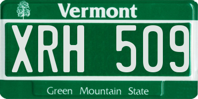 VT license plate XRH509