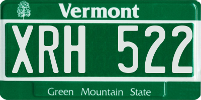VT license plate XRH522