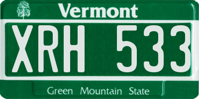 VT license plate XRH533