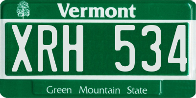 VT license plate XRH534