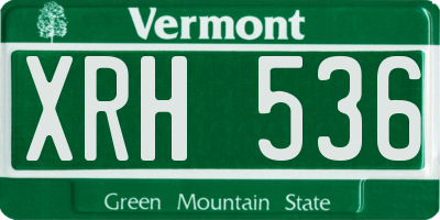 VT license plate XRH536