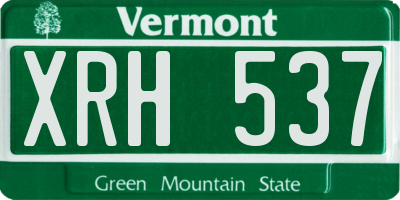 VT license plate XRH537