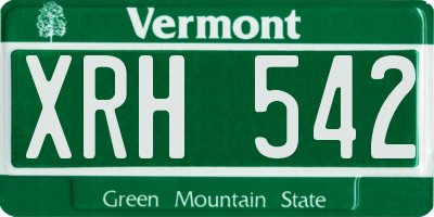 VT license plate XRH542
