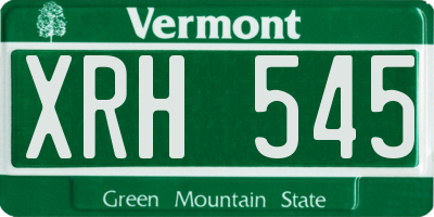 VT license plate XRH545