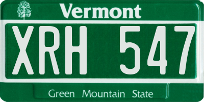 VT license plate XRH547