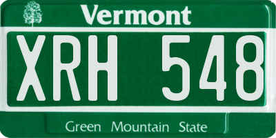 VT license plate XRH548